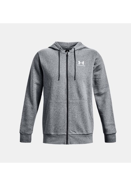 Erkek UA Essential Fleece Tam Boy Fermuarlı Kapüşonlu Üst 1373881-012 fırsatları