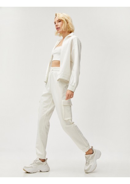 Fermuarlı Sweatshirt Beli Garni Detaylı