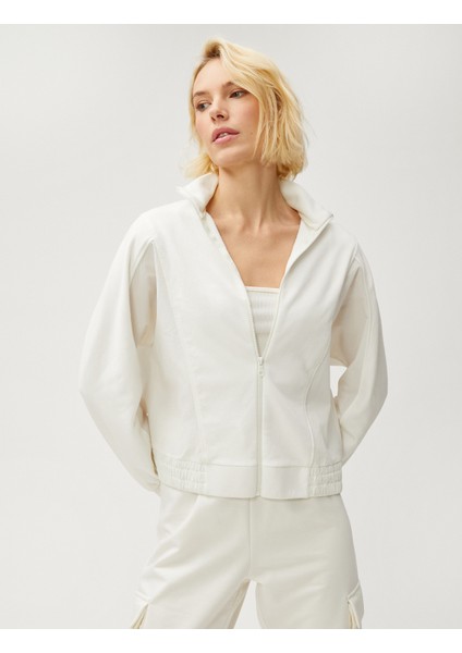 Fermuarlı Sweatshirt Beli Garni Detaylı modelleri