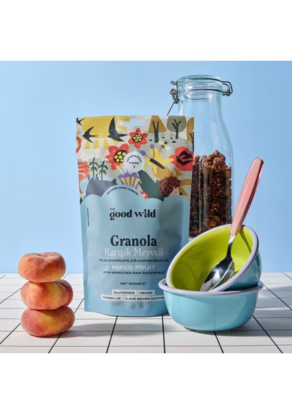 The Good Wild Glütensiz, Şeker İlavesiz Granola Karışık Meyveli 300 G