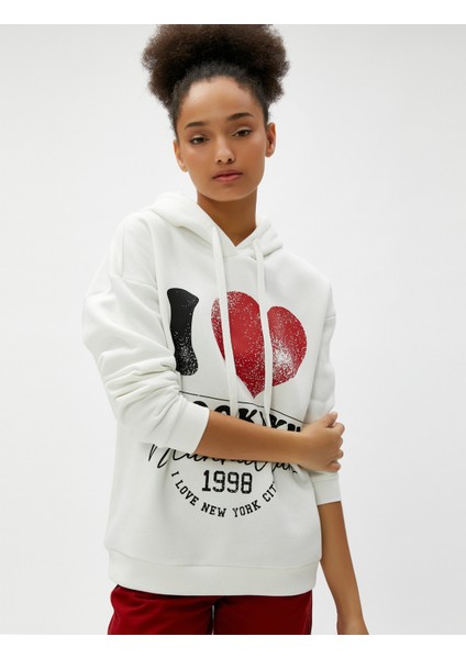 Kapüşonlu Oversize Sweatshirt Kolej Baskılı Ribanalı modelleri