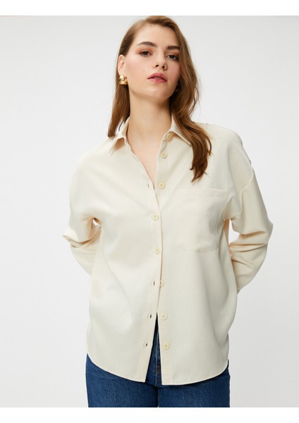 Oversize Gömlek Cep Detaylı Uzun Kollu fiyatları
