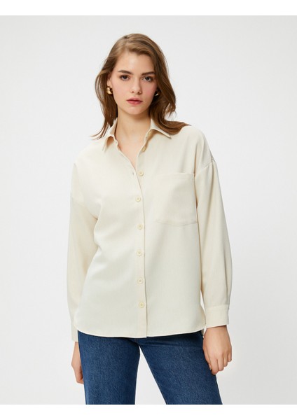 Oversize Gömlek Cep Detaylı Uzun Kollu modelleri