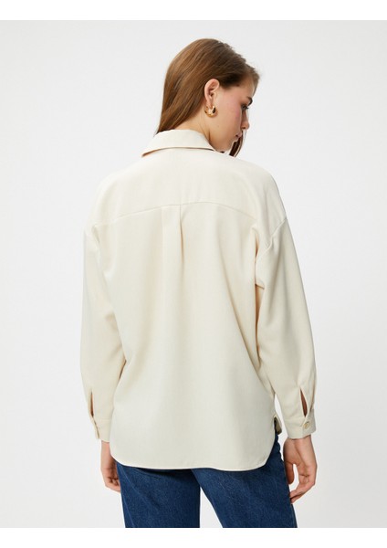 Oversize Gömlek Cep Detaylı Uzun Kollu fırsatları