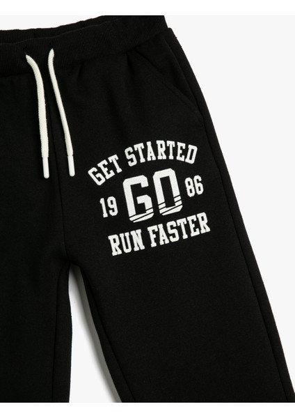 Jogger Eşofman Altı Beli Bağlamalı Cepli Pamuk Karışımlı