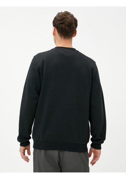 Kolej Sweatshirt Şehir Baskılı Bisiklet Yaka Uzun Kollu fırsatları