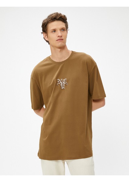 Oversize Tişört Grafiti Baskılı Bisiklet Yaka Pamuklu modelleri