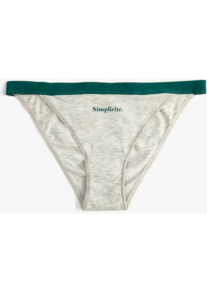 Brazilian Külot Slogan Baskılı Ribanalı