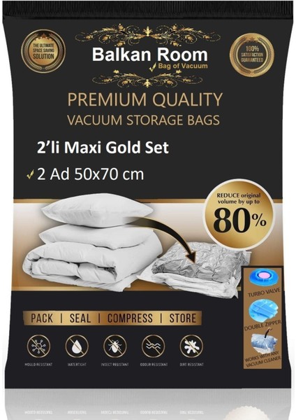 Vakum Hurcu 2’li Maxi Gold Set Vakumlu Hurç Vakumlu Poşet