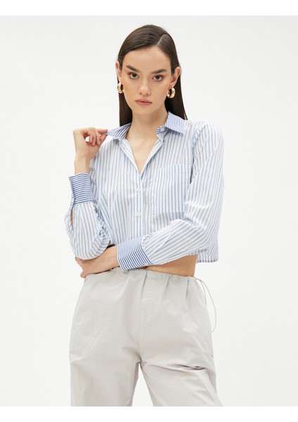 Crop Gömlek Cep Detaylı Pamuklu fiyatları