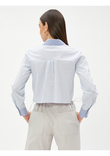 Crop Gömlek Cep Detaylı Pamuklu fırsatları