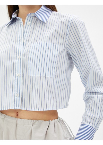 Crop Gömlek Cep Detaylı Pamuklu indirimleri