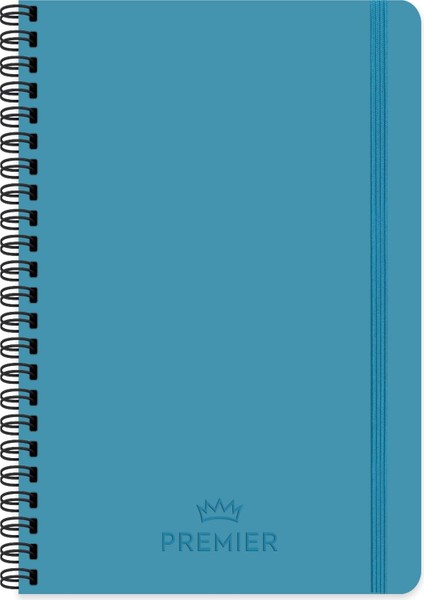 17X24 Kareli Spiralli Premier Defter - Mavi