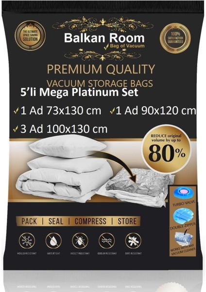 Vakum Hurcu 5’li Mega Platinum Set Vakumlu Hurç Vakumlu Poşet