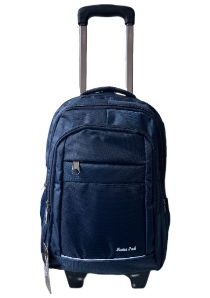 Çekçekli Seyahat Valiz Çantası Kabin Boy Fonksiyonel Tekerlekli Fonsiyonel Sırt Çantası 58X35X26 Lacivert fırsatları