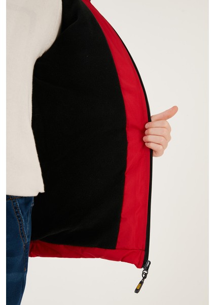 Fermuarlı Cepli Kapüşonlu Şişme Mont Erkek Çocuk Mont 6492324 fırsatları