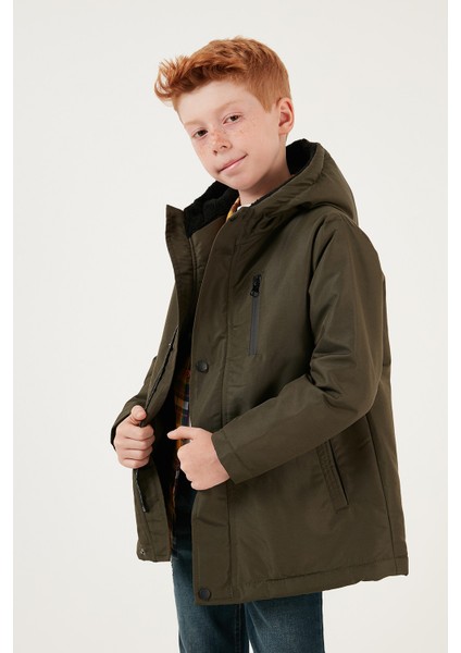 Fermuarlı Cepli Kapüşonlu Şişme Mont Erkek Çocuk Mont 6492325 fırsatları