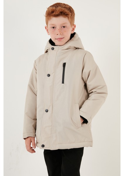 Fermuarlı Cepli Kapüşonlu Şişme Mont Erkek Çocuk Mont 6492325 modelleri