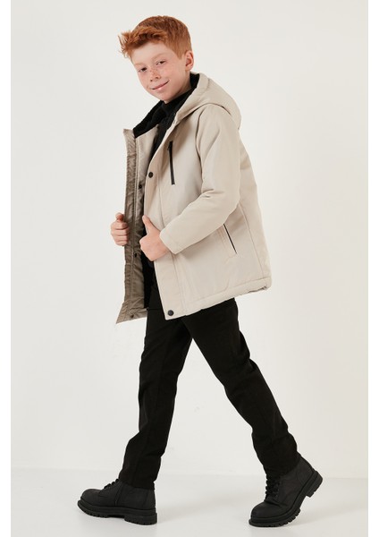 Fermuarlı Cepli Kapüşonlu Şişme Mont Erkek Çocuk Mont 6492325 fırsatları