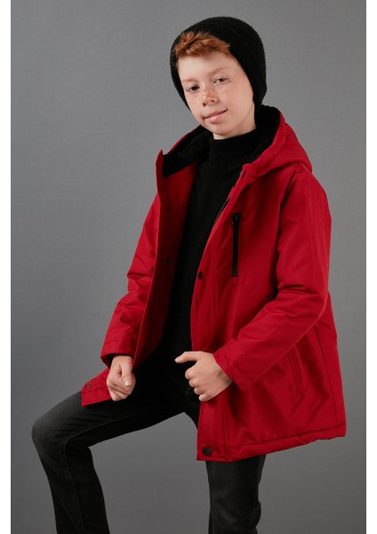 Fermuarlı Cepli Kapüşonlu Şişme Mont Erkek Çocuk Mont 6492325 fiyatları
