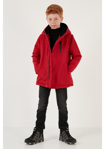 Fermuarlı Cepli Kapüşonlu Şişme Mont Erkek Çocuk Mont 6492325 modelleri