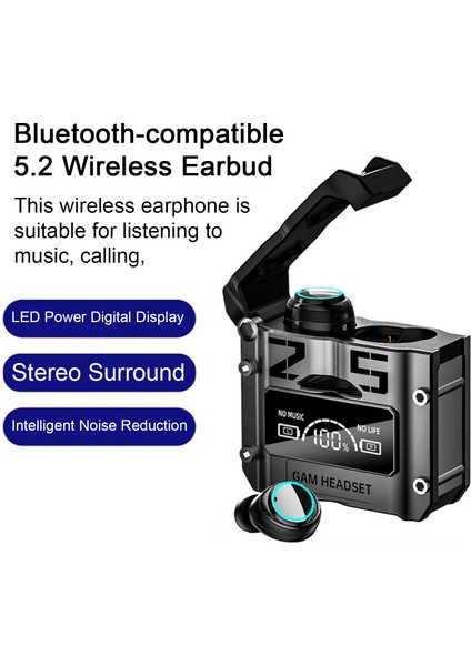 Kulaklık Gecikme Yok Müzik Dinleme Bluetooth Uyumlu 5.2 Kablosuz Kulaklık (Yurt Dışından)