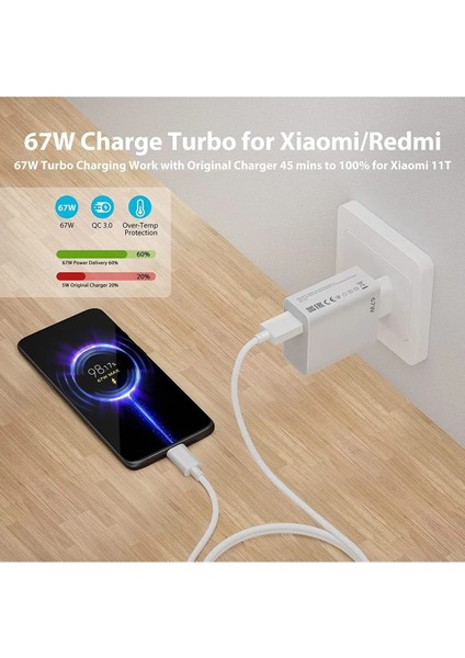 Xiaomi Mi 67W (Watt) Turbo + Hızlı Şarj Aleti Adaptörü + Kablo Seti 67W 6A fırsatları