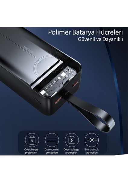 Yesido YP43 40.000 Mah Dijital Göstergeli Usb3.0 Pd Hızlı Şarj 22.5W Powerbank