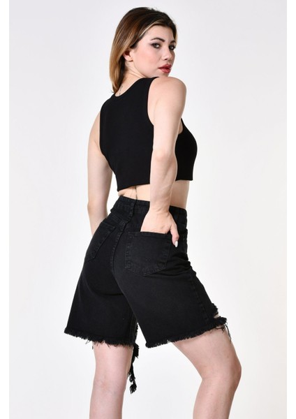 Top Secret Rela Bermuda Püsküllü Şort - Füme Füme - 36 modelleri