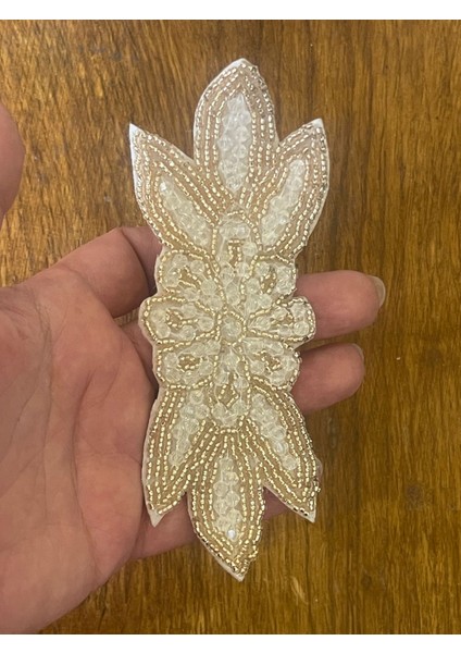 5X14 cm Boncuk Işleme Gömlek Giyim Omuz Yaka Apolet Aplike Dikiş