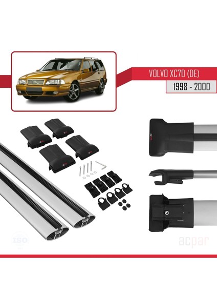 Volvo XC70 (De) 1998-2000 Arası ile Uyumlu Fly Model Ara Atkı Tavan Barı Gri indirimleri