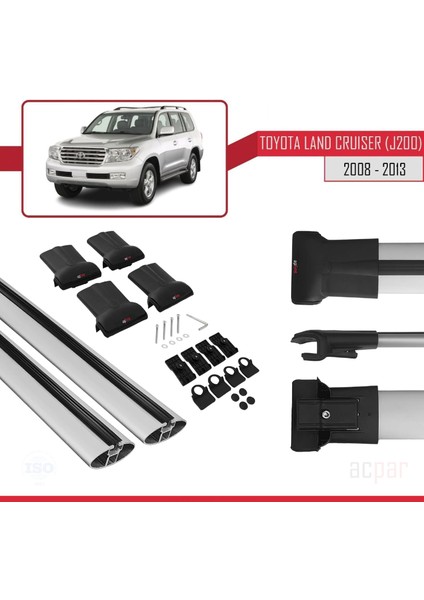 Toyota Land Cruiser (J200) 2008-2021 Arası ile Uyumlu Fly Model Ara Atkı Tavan Barı Gri indirimleri