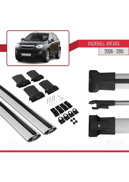 Vauxhall Antara 2006-2015 Arası ile Uyumlu Fly Model Ara Atkı Tavan Barı Gri indirimleri