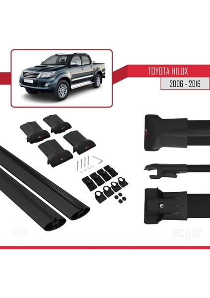 Toyota Hilux 2006-2016 Arası ile Uyumlu Fly Model Ara Atkı Tavan Barı Siyah indirimleri