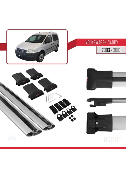 Volkswagen Caddy 2003-2010 Arası ile Uyumlu Fly Model Ara Atkı Tavan Barı Gri indirimleri
