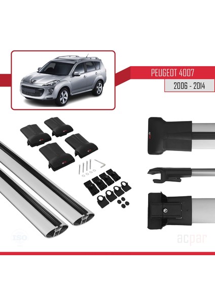 Peugeot 4007 2006-2014 Arası ile Uyumlu Fly Model Ara Atkı Tavan Barı Gri indirimleri