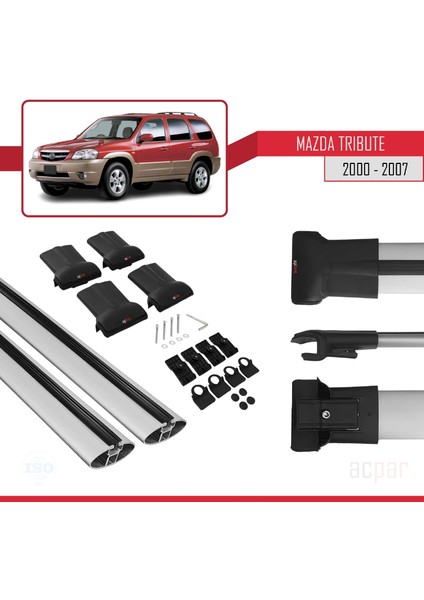 Mazda Tribute 2000-2007 Arası ile Uyumlu Fly Model Ara Atkı Tavan Barı Gri indirimleri
