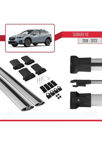 Subaru Xv 2018 ve Sonrası ile Uyumlu Fly Model Ara Atkı Tavan Barı Gri indirimleri