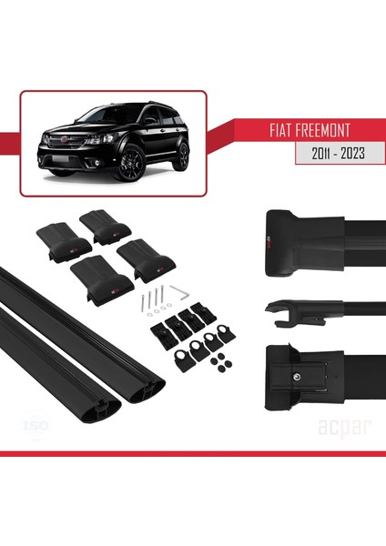 Fiat Freemont 2011 ve Sonrası ile Uyumlu Fly Model Ara Atkı Tavan Barı Siyah