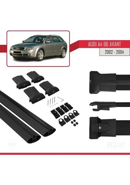 Audi A4 (B6) Avant 2002-2004 Arası ile Uyumlu Fly Model Ara Atkı Tavan Barı Siyah indirimleri