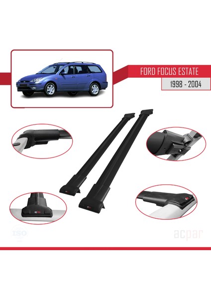 Ford Focus Estate C170 1998-2004 Arası ile Uyumlu Fly Model Ara Atkı Tavan Barı Siyah fırsatları