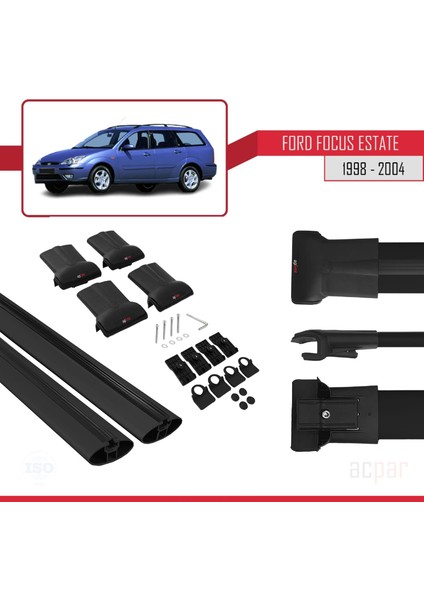 Ford Focus Estate C170 1998-2004 Arası ile Uyumlu Fly Model Ara Atkı Tavan Barı Siyah indirimleri