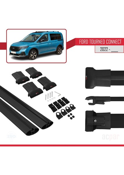Ford Turneo Connect 2022 ve Sonrası ile Uyumlu Fly Model Ara Atkı Tavan Barı Siyah indirimleri