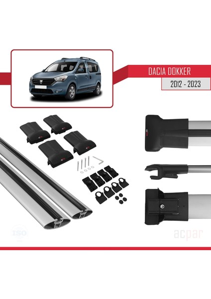 Dacia Dokker 2012 ve Sonrası ile Uyumlu Fly Model Ara Atkı Tavan Barı Gri indirimleri