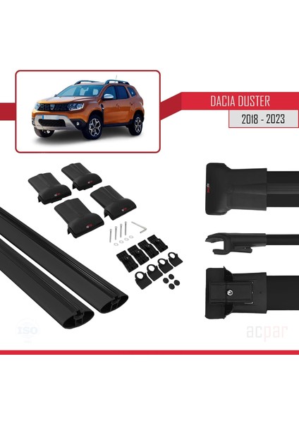 Dacia Duster 2018 ve Sonrası ile Uyumlu Fly Model Ara Atkı Tavan Barı Siyah indirimleri