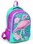 Kids Su Yeşili Pembe Simli Flamingo Desenli Usb'li 2'li Okul Çanta Seti SET0223411 2