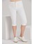Büyük Beden Beyaz Pamuk Kapri 1
