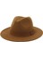 Kadın Erkekler Partisi Düz Üst Fedora Şapkası Şerit Band Kemeri Kış Kış Khaki (Yurt Dışından) 2