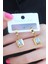 E-Bijuteri Çelik Gold Renk Kare Zirkon Taş Model Kadın Küpe 1