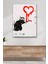 Fare ve Kalp Banksy Tablo Kanvas Duvar Tablosu Baskılı Ev Ofis Otel Dekor Hediyelik Tablo 1